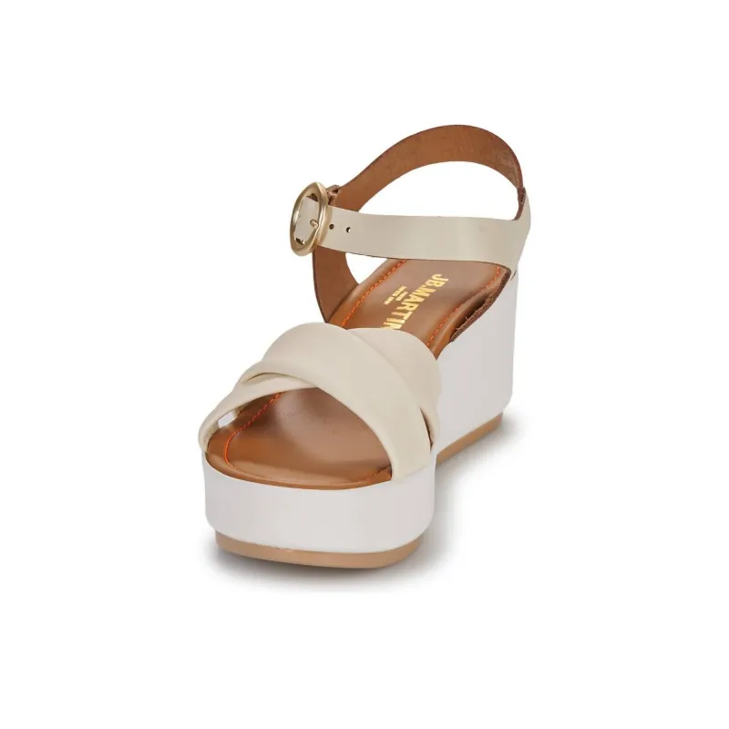 JB MARTIN AMBRE One Strap Sandals 7cm Women's Beige-3