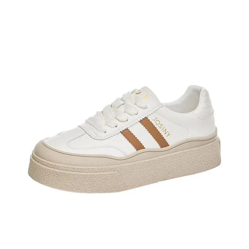 JOSINY Slip Resistant Waterproof Abrasion Resistant Height Increasing Low Top Skateboard Shoes Women's Light Coffee-0