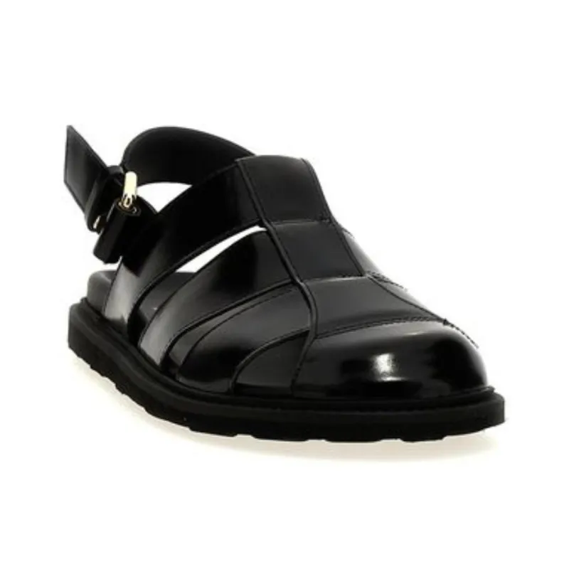 MOSCHINO Round Toe Strap Detailed Sandals-3