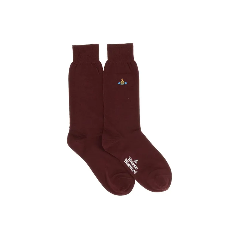 Vivienne Westwood Logo Embroidered Knitted Socks-1