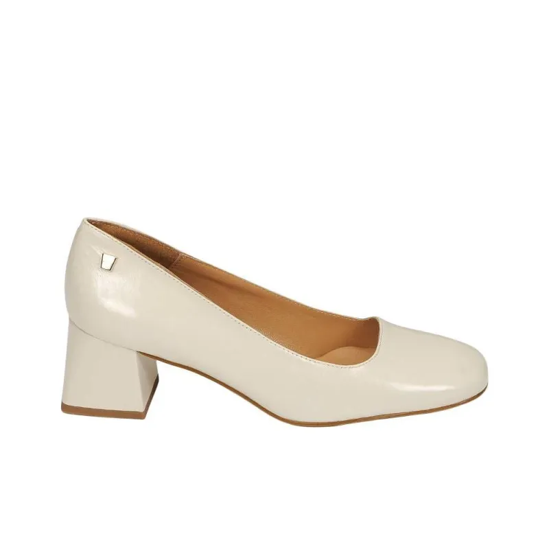 JB MARTIN Viva Block Heel High Heels 5cm Women's White-1