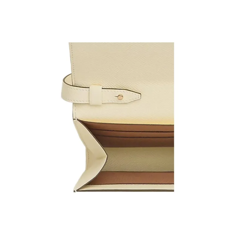 HERMES Clic Epsom Leather Shoulder Bag, Crossbody Bag Women's Cream White/Cookie-3