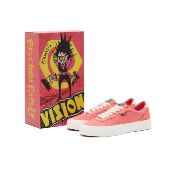 Vision Street Wear Flat Top Slip Resistant Low Top Skateboard Shoes Unisex Pink