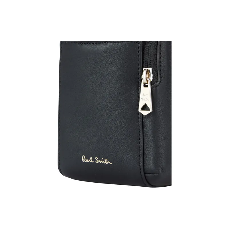 Paul Smith Cow Leather Crossbody Bag Shoulder Bag Men's Black Stripes-4