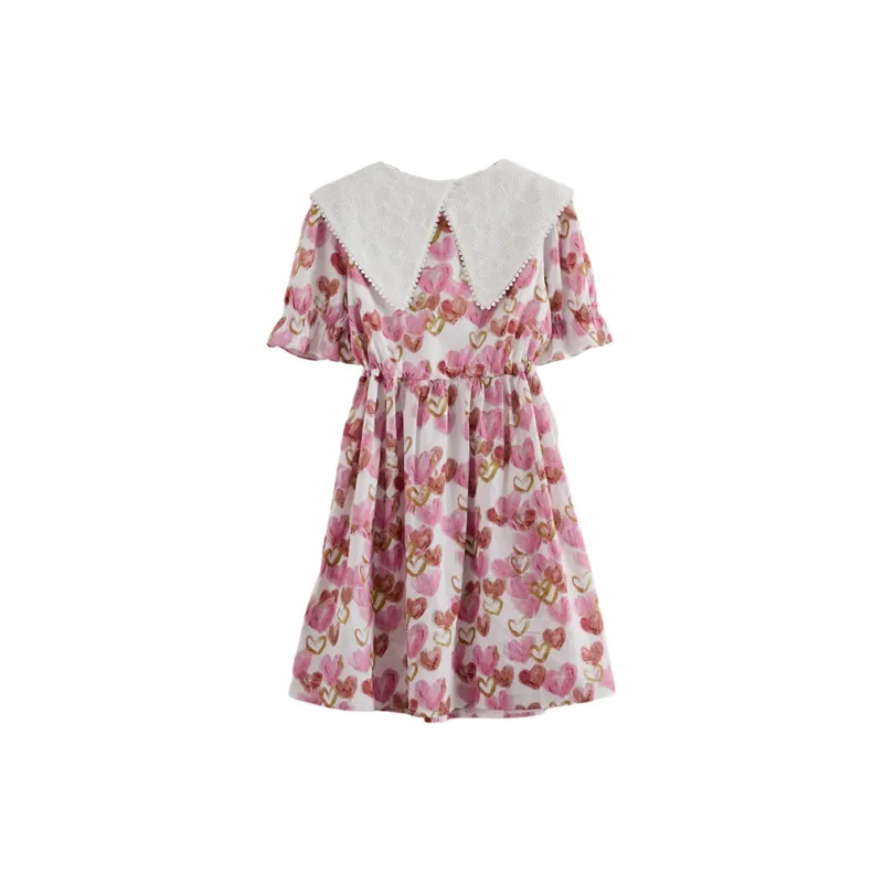SETIROM Short Sleeved Dress Women's Pink-1