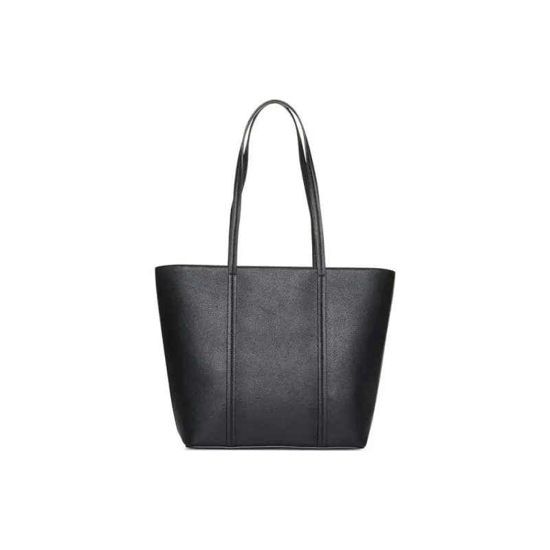 DKNY Leather Tote Bag Shopping Bag Handbag Shoulder Bag Medium Size Women's Black-3