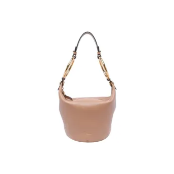 Chloe Cow Leather Shoulder Bag Small Size Women's Nude