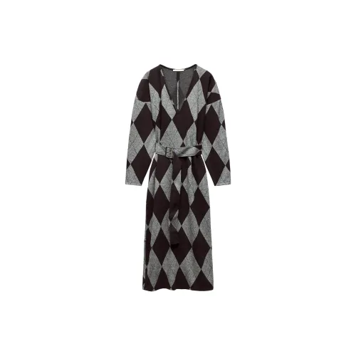 ZARA Long-Sleeved Dresses Women's Mink Brown