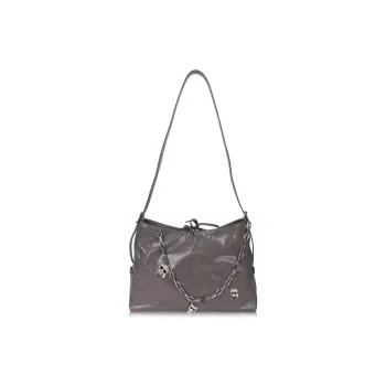 KARL LAGERFELD Cow Leather Shoulder Bag Women's Gray