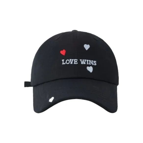 FREE RABBITⅡ Korean Style Sweet Style Heart Letter Embroidery Baseball Caps Unisex-2