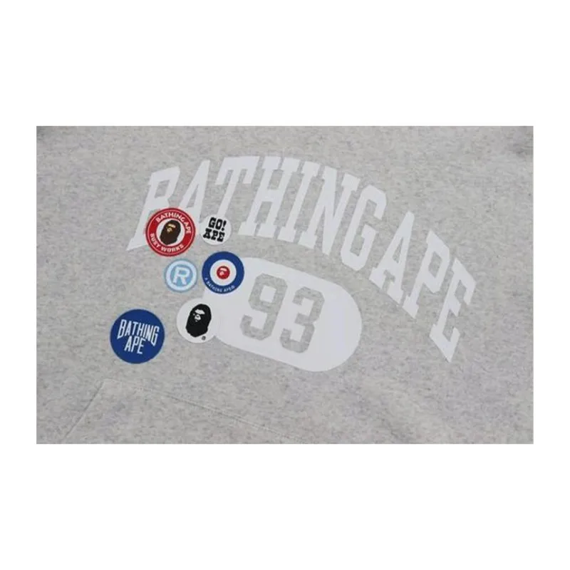 Bape Badge Motif Loose Fit Pullover Hoodie-3
