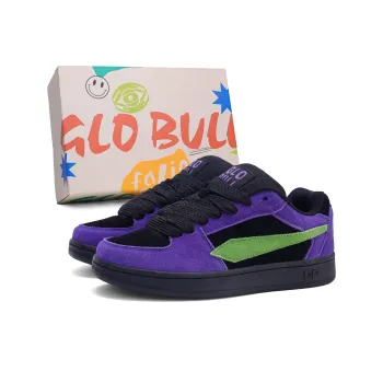 GLO BULL Skateboard Shoes Unisex Low Top Black Purple Green
