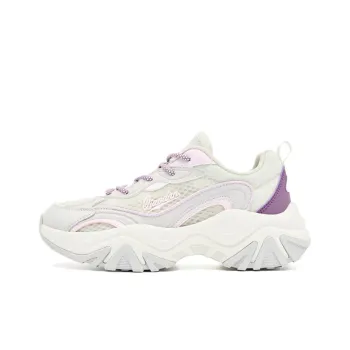 QIAODAN Wear Resistant Height Increasing Low Top Casual Shoes Women's White Purple