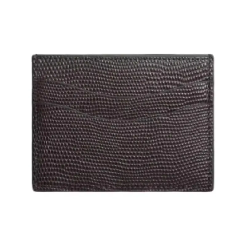 ZARA Cow Leather Card Holder Men's Brown-2