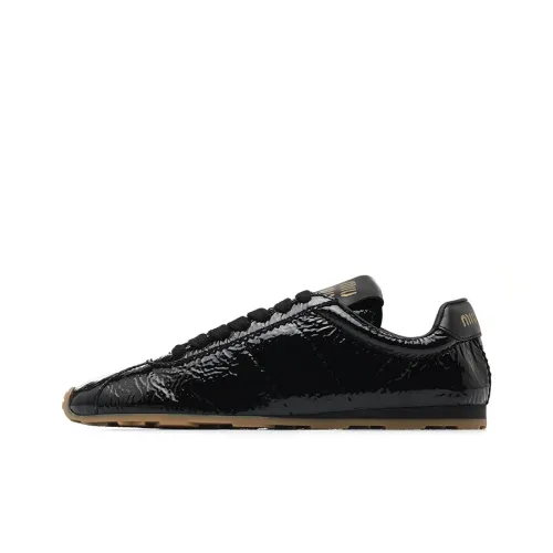 MIU MIU German Army Trainers Low Top Casual Shoes Women's Black