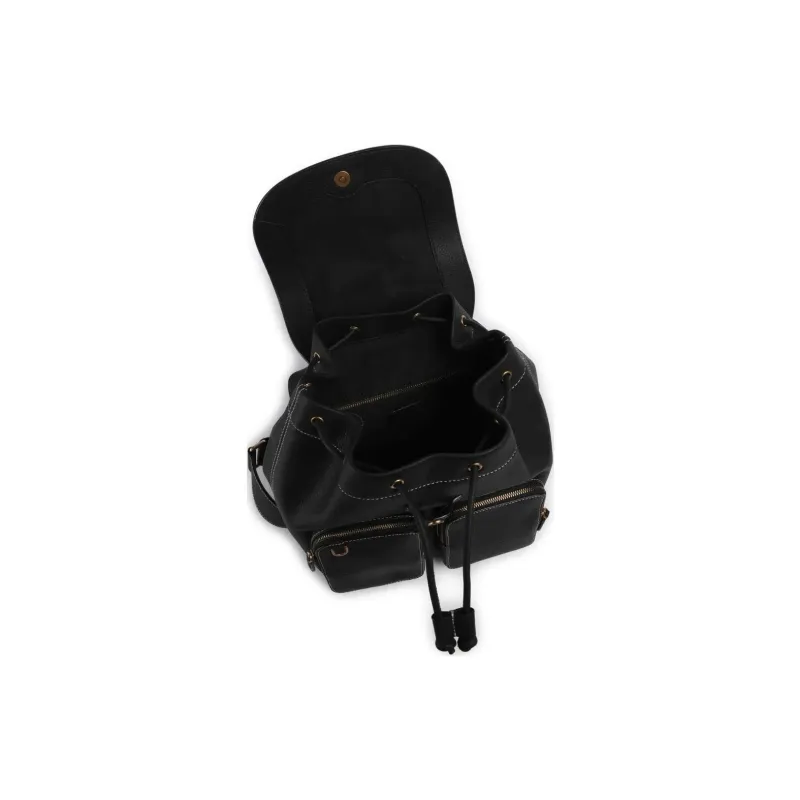 PINKO Cow Leather Backpack Women's Black-1