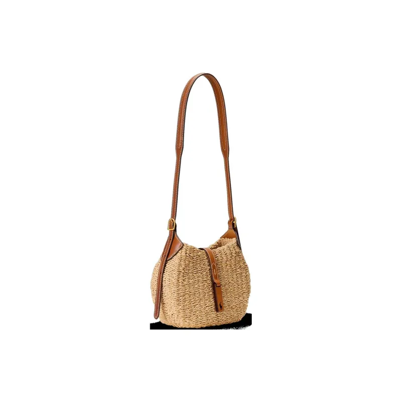 Polo Ralph Lauren Polo ID Raffia Shoulder Bag Trumpets Women's Natural Color-2