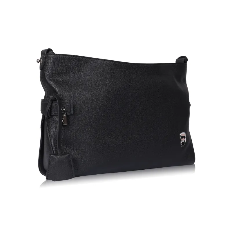 KARL LAGERFELD Top Grain Cow Leather Handbag, Crossbody Bag Women's Black-2