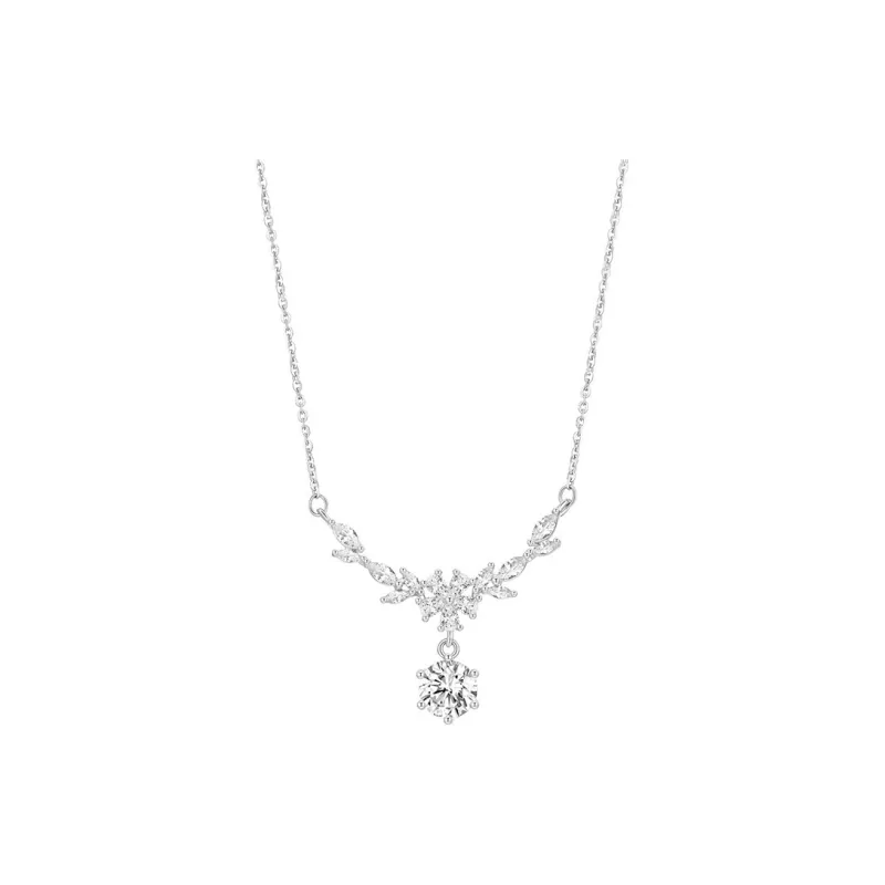 Heart Grass S925 Silver Necklaces Women's-0