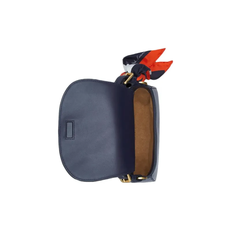 Ralph Lauren Tanner Cow Leather Shoulder Bag Crossbody Bag Handbag Medium Size Women's Dark Blue-2