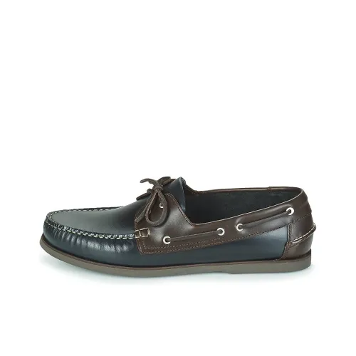 PELLET Vendee Boat Shoes Men's Dark Blue Brown