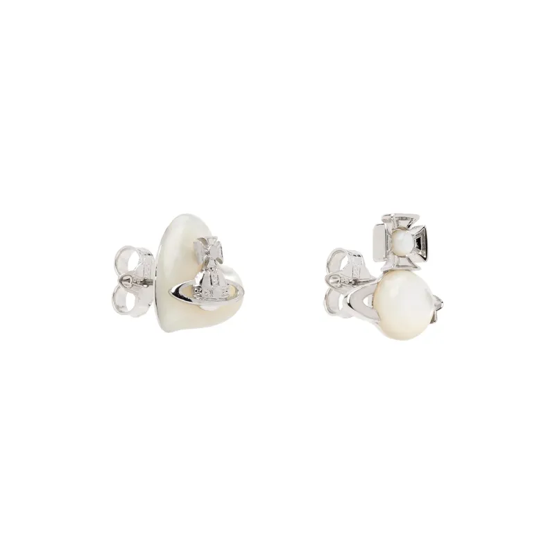 Vivienne Westwood Women's White Brass Stud Earrings Women's White-3