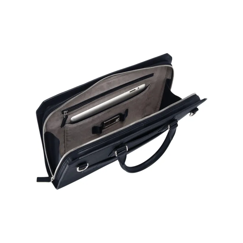 TUMI Leather Portable Briefcases Men's Dark Blue-3