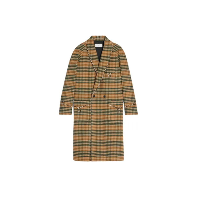 CELINE Smoking Coat In Tartan Checked Wool-0