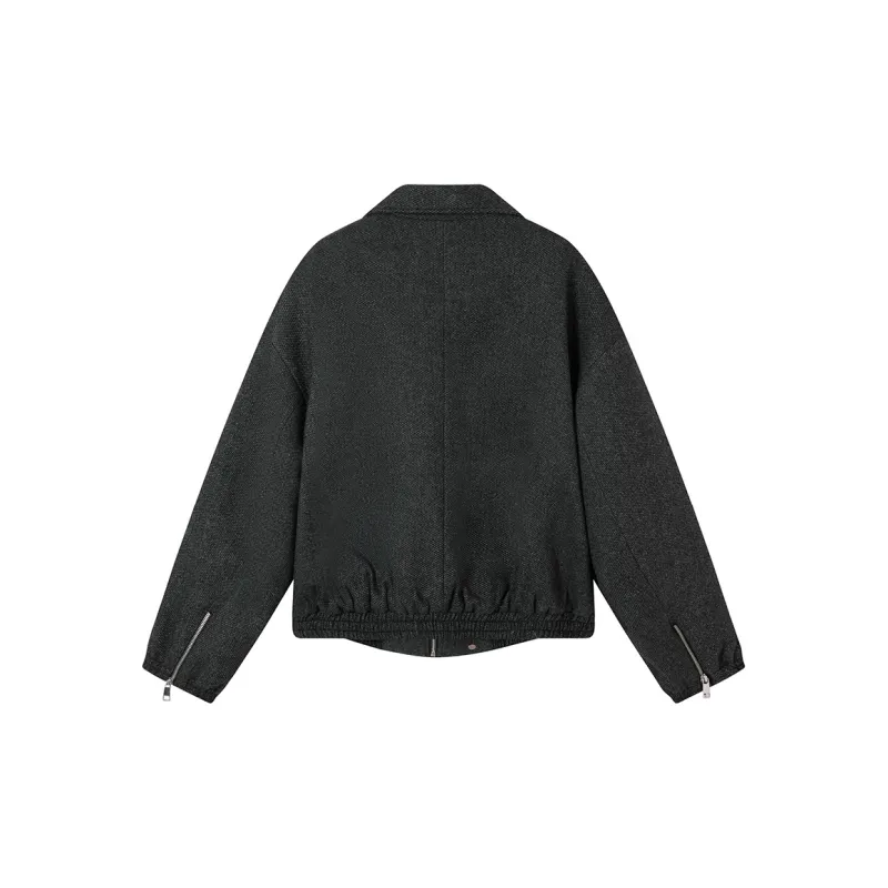 Ouyang Cropped Coats Women's Wheat Pattern-1