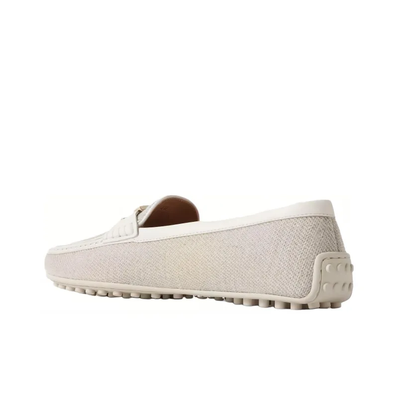 TOD'S Gommino Beanie Shoes Women's Gray White-2