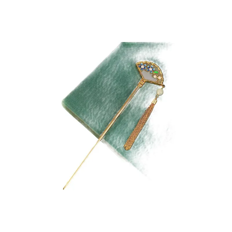 Royal Heaven's Choice Hetian Jade Hairpin Pale Greenish White Jade Unisex-1