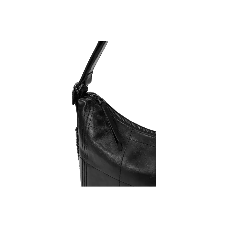 COCCINELLE Waxed Leather Hobo Bag, Handbag, Shoulder Bag Large Size Women's-7