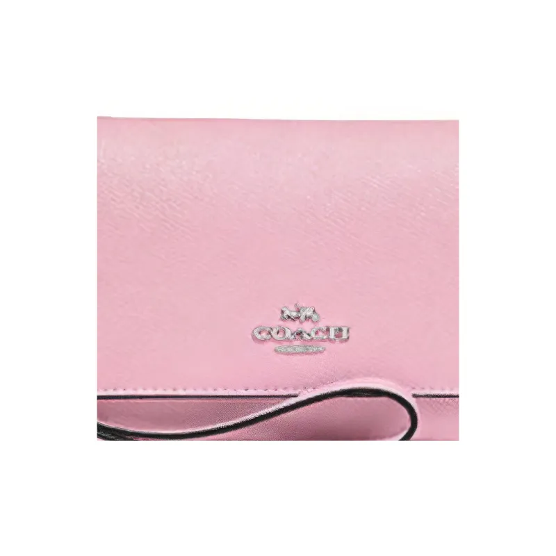 COACH Leather Long Clutch Wallet Cell Phone Pouch Trumpets Women's Light Pink-2