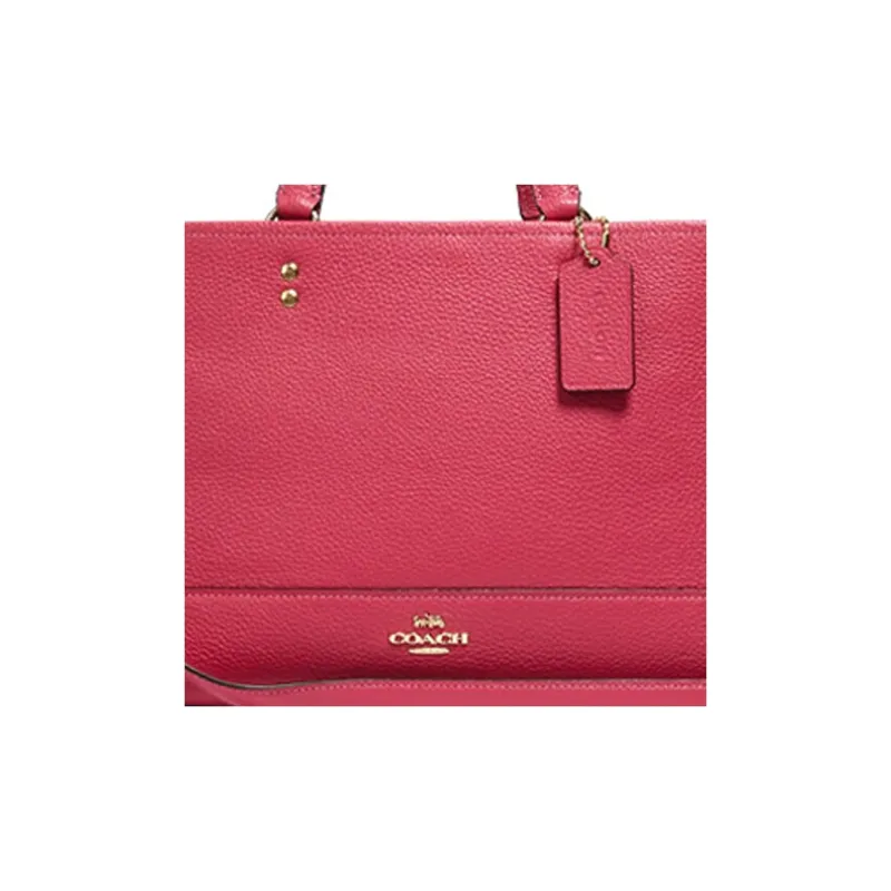 COACH Dempsey Leather Tote Bag Shopping Bag Shoulder Bag Crossbody Bag Handbag Medium Size Women's Coral Red-5