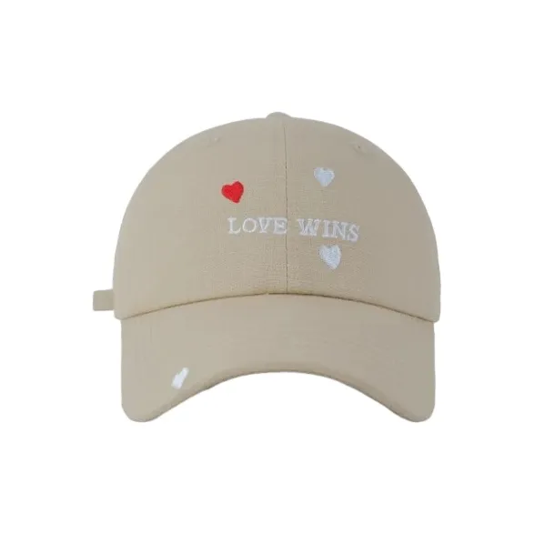 FREE RABBITⅡ Korean Style Sweet Style Heart Letter Embroidery Baseball Caps Unisex-4