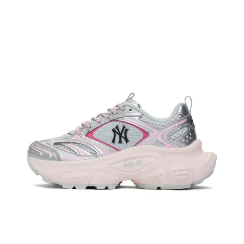 MLB New York Yankees Anti Slip Wear Resistant Low Top Chunky Sneakers Unisex Pink