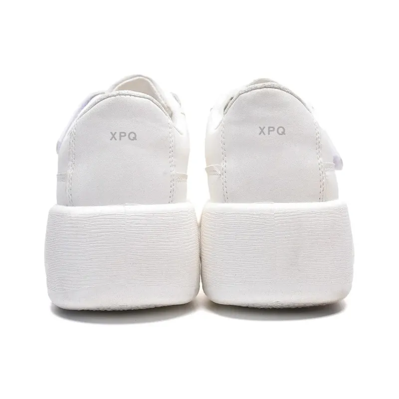 XPQ Coverage Wear-Resistant Lightweight Low-Top Skateboard Shoes Women's Pure White-4