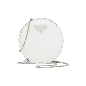 PRADA Leather Clutch Mini Women's White