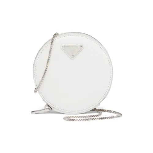 PRADA Leather Clutch Mini Women's White