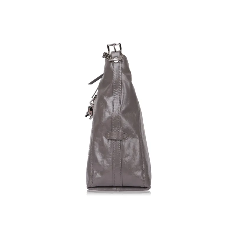 KARL LAGERFELD Cow Leather Shoulder Bag Women's Gray-4