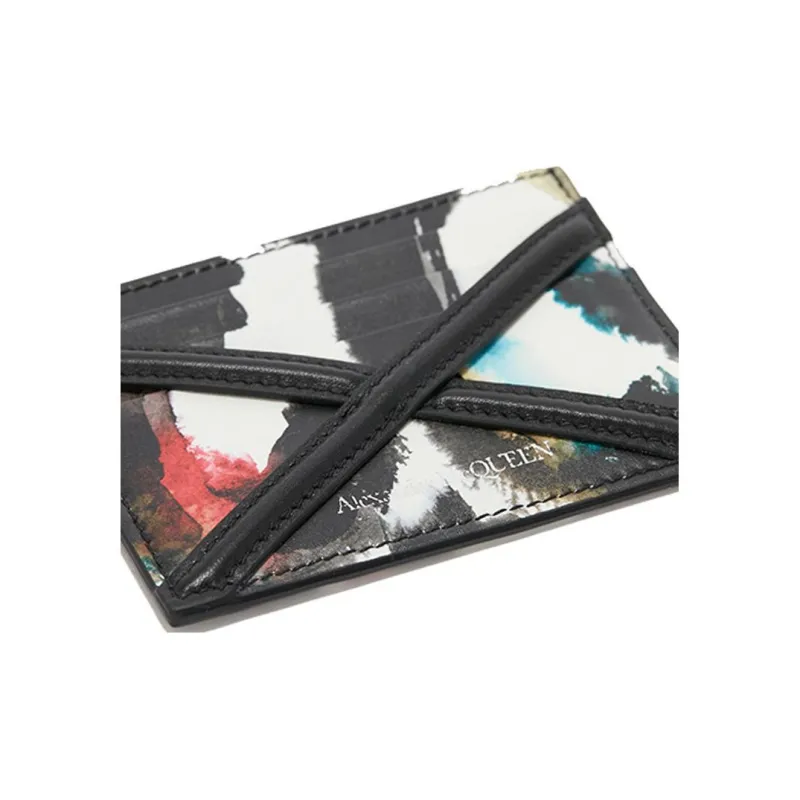 Alexander McQueen Calfskin Card Holder Men's Multicolor-3