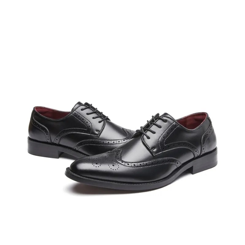 Kaltendin Cow Leather Brocade Embroidery Trendy Fashion Elegant Gentleman Elegance Dress Shoes Men's-2
