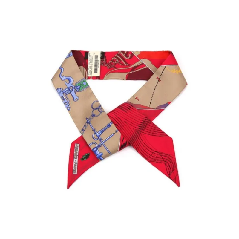HERMES Silk Scarves Women's Burgundy-0