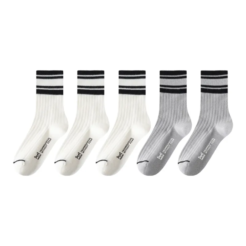 MIIOW Mid-Calf Socks Unisex 5 Pack-16