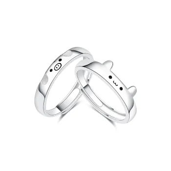 LAOYINFANG Sterling Silver Couple Rings Unisex
