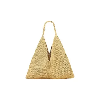 A.L.C. Raffia Tote Bag Shopping Bag Handbag Shoulder Bag Women's Yellow