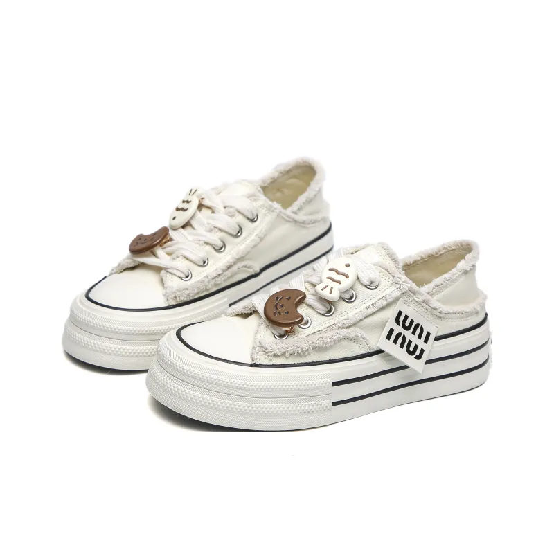 Alan Vincent Slip-Resistant Breathable Height Increasing Low-Top Canvas Shoes Women's-1