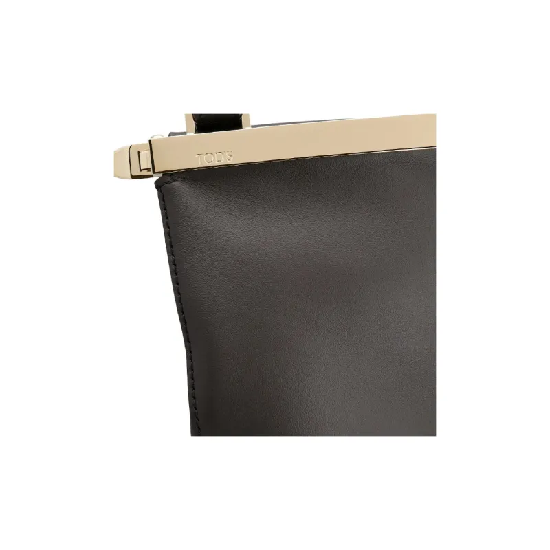 TOD'S Cow Leather Bucket Bags Crossbody Bag, Shoulder Bag Small Size Women's Brown-4
