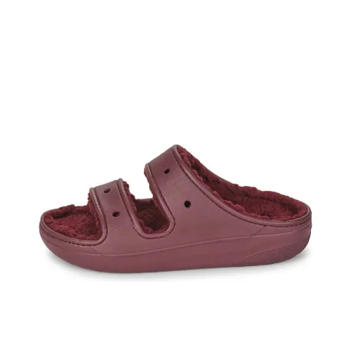 Crocs Slip Resistant Abrasion Resistant Slide Slippers Women's Burgundy