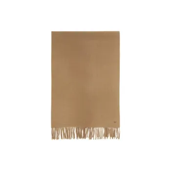 MaxMara Virgin Wool Knit Scarves Unisex Brown